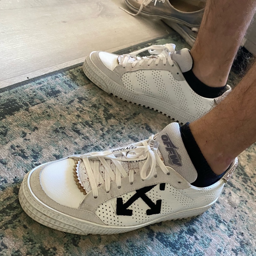 Used OFF-WHITE 2013 c/o VIRGIL ABLOH ITALIAN 3.0 LEATHER POLO SNEAKERS VERY RARE - Picture 2 of 9